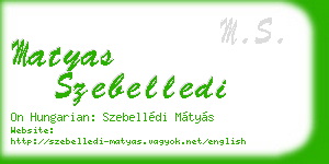 matyas szebelledi business card